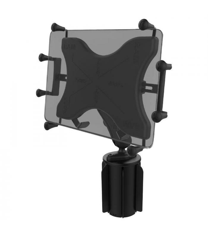 RAM X-Grip Universal Cradle for 12" Tablets with Cup Holder base - RAM-A-CAN